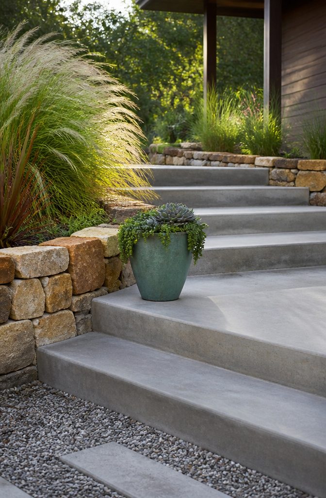 Symi planter displayed outdoors, highlighting its height and unique finish.
