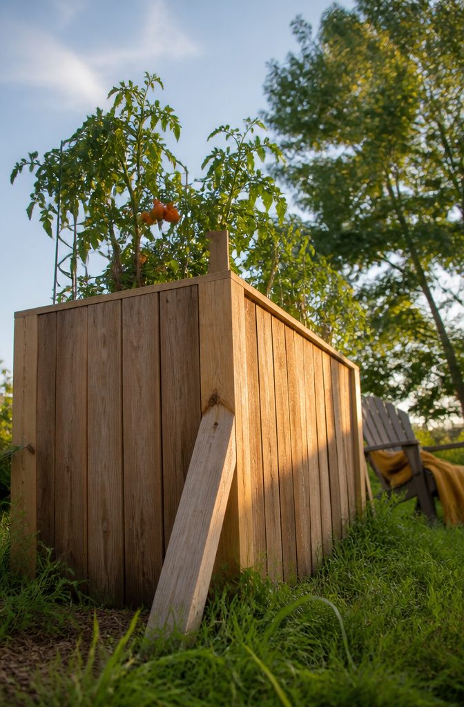 DIY Large Planters Outdoor Cheap: 10 Ideas for 2026 5 Cedar fence pickets arranged to create tall planter boxes.