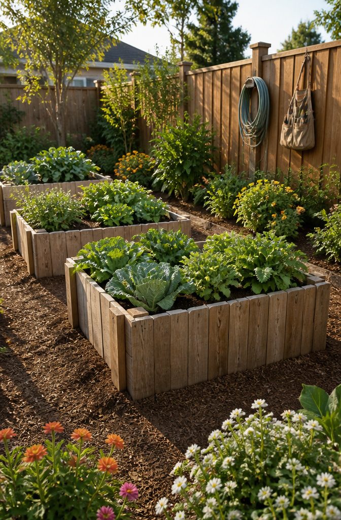 DIY Large Planters Outdoor Cheap: 10 Ideas for 2026 6 Cedar raised planter boxes positioned directly on soil.