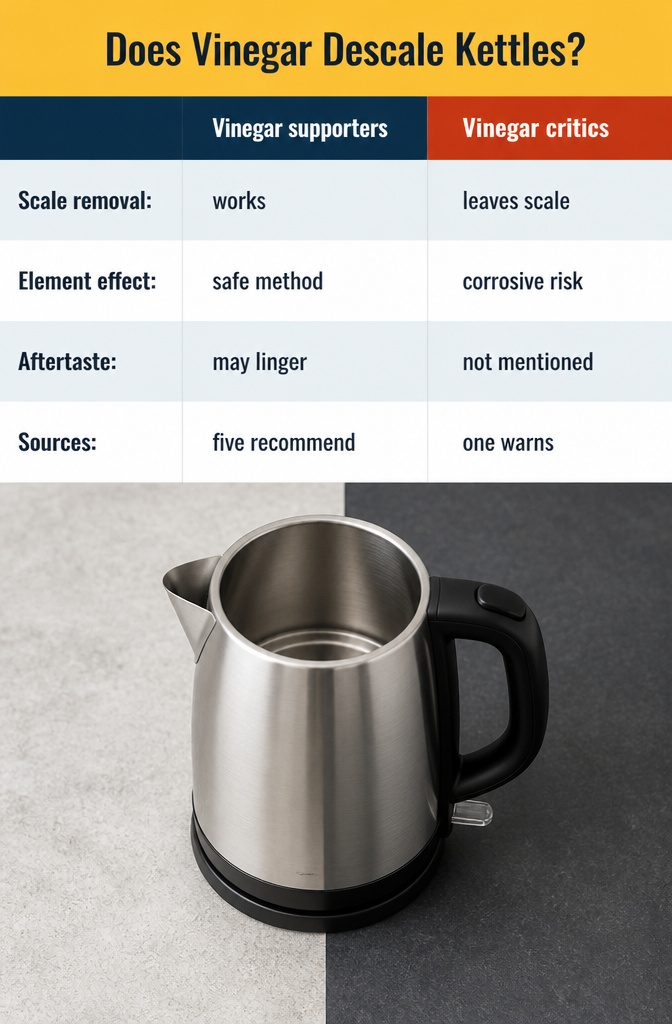 How to Clean an Electric Water Boiler in 6 Steps 11 Information graphic titled Does Vinegar Descale Kettles