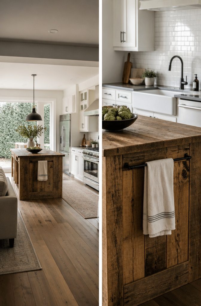 10 Ways to Design a Rustic Kitchen That Feels Warm and Real 7 Rustic kitchen combining reclaimed wood cabinetry with stainless steel appliances