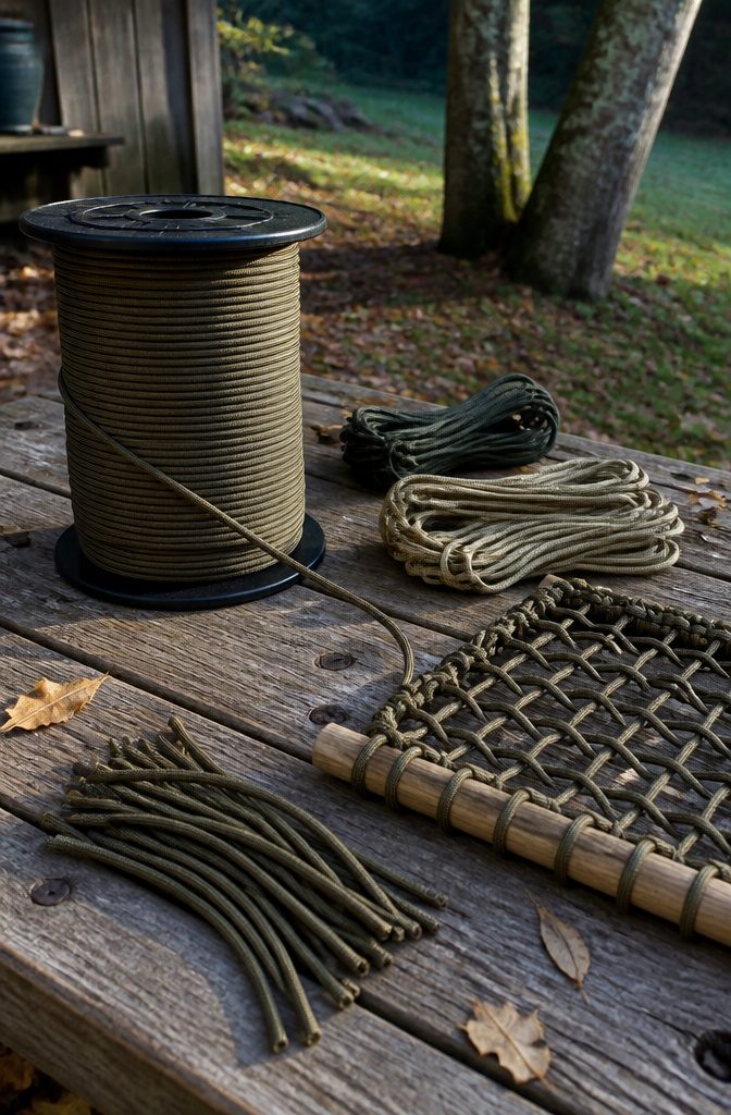 How to Make a Paracord Chair in 6 Steps 9 Paracord spool and cut cord lengths for a chair project