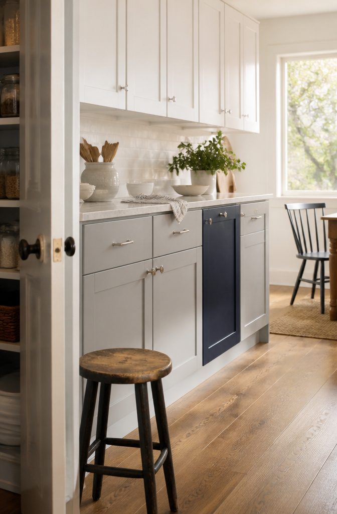 How to Renovate a Kitchen on a Budget: 12 Methods 7 Kitchen cabinets with painted doors and new hardware