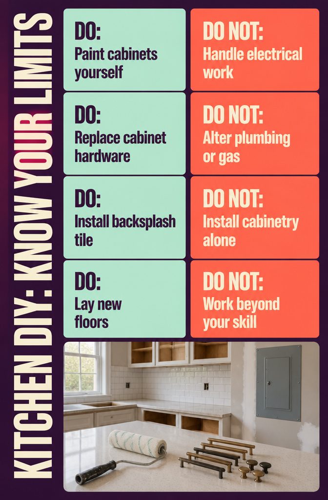 How to Renovate a Kitchen on a Budget: 12 Methods 8 Kitchen DIY guide titled Kitchen DIY: Know Your Limits