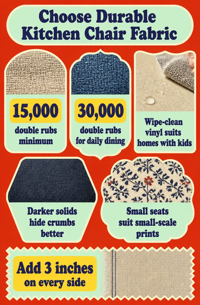 How to Reupholster Kitchen Chairs in 8 Steps 11 Kitchen chair upholstered in durable fabric with a close weave