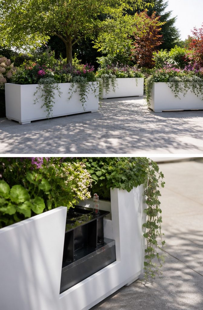 Self-Watering Rectangular Planters