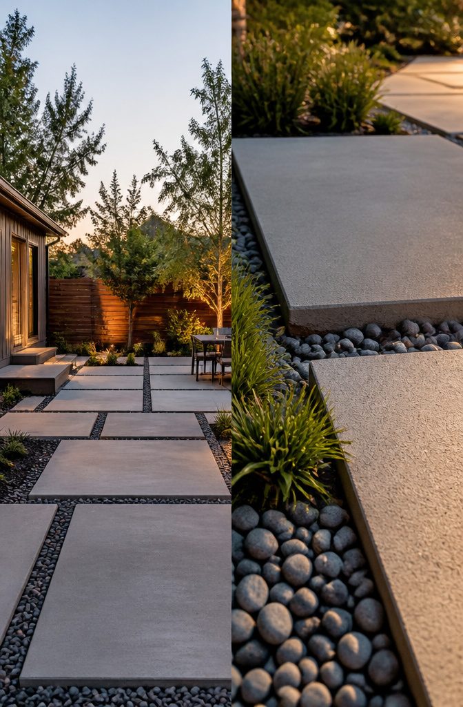 12 Small Yard Landscaping Ideas for Every Outdoor Space 10 Concrete pavers laid out in a small yard.